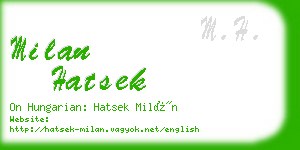 milan hatsek business card